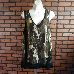 Army fatigue sequin tank